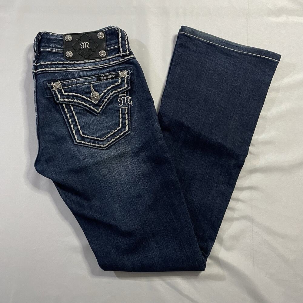 Miss Me JS5014B58 Women’s Bootcut Jeans Size 26 (Fits 27) Thick Saddle Stitch